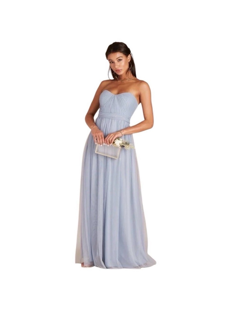 Birdy Grey Christina Strapless Light Blue Tulle Gown Multi Wear
